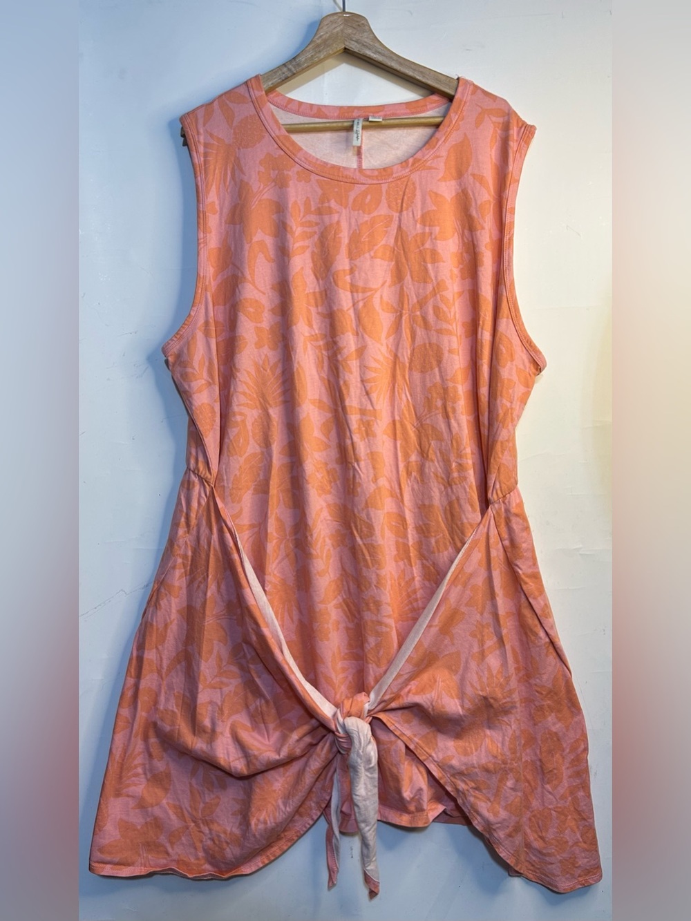 5 for $25🔥Cato Live Well Tie Front Pink Floral Sleeveless Dress 26/28W